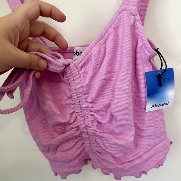 NWT Abound Ruffle Trim Tie Front Crop Top - Size: Small - Picture 4 of 6